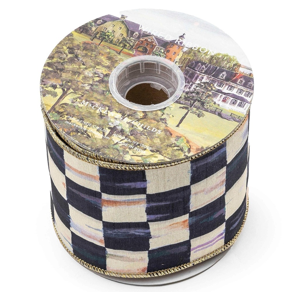 MacKenzie-Childs Black and White Check Ribbon
